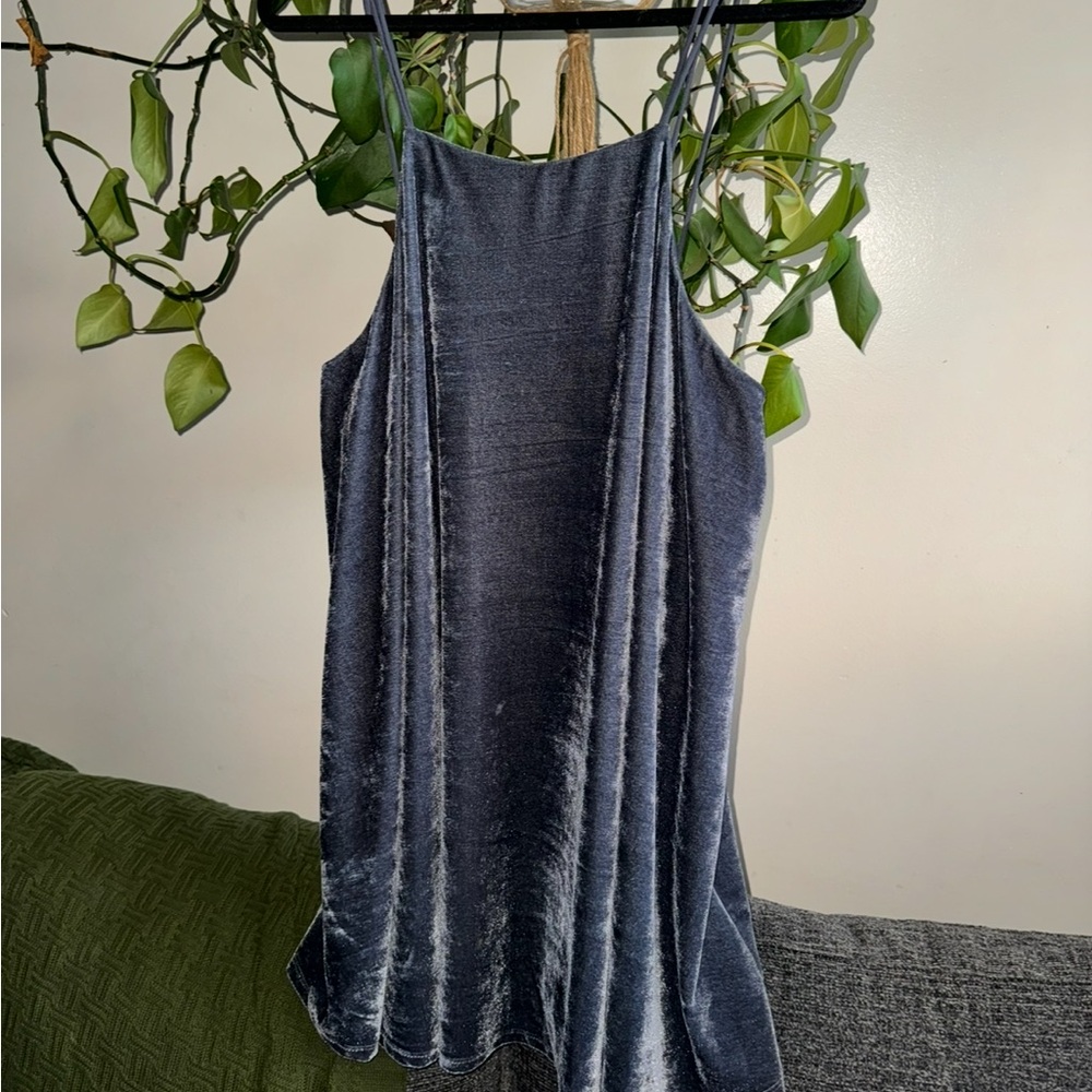 Silvery Blue Velvet Dress from Urban Outfitters